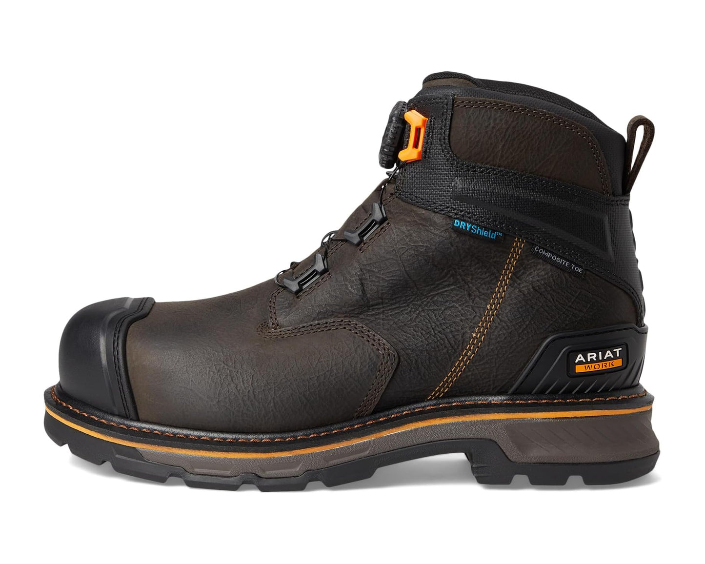Men's Ariat Stump Jumper 6 BOA Waterproof Composite Toe Work Boots Iron Coffee