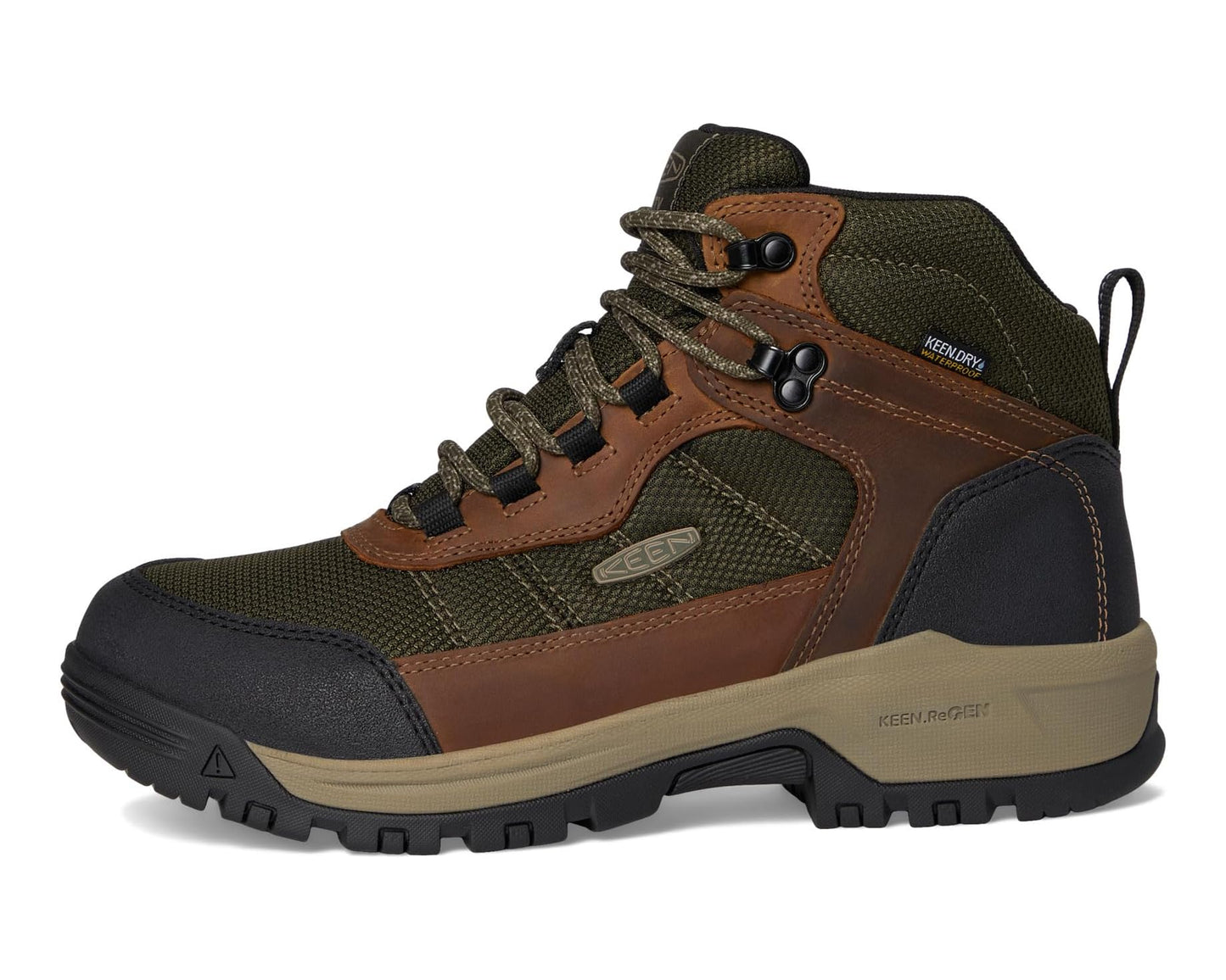 Men's KEEN Utility Skokie Waterproof Work Boots (Soft Toe) Forest Night/Black