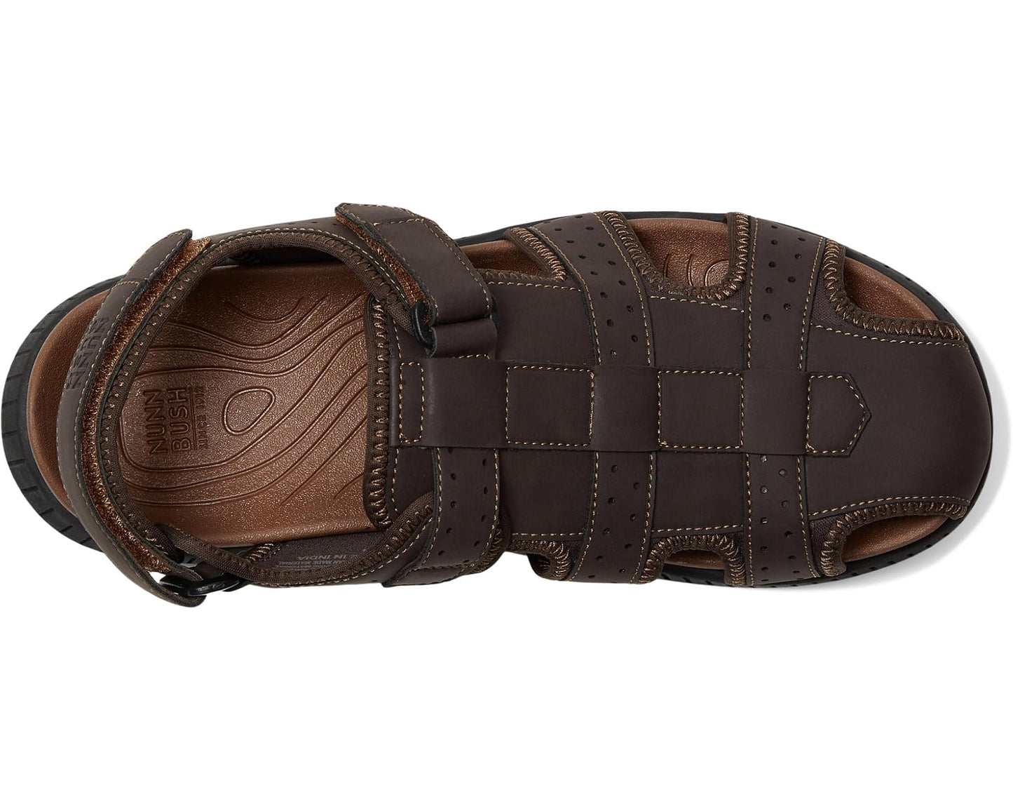 Men's Nunn Bush Lauguna Closed Toe Fisherman Sport River Lightweight Sandals Brown