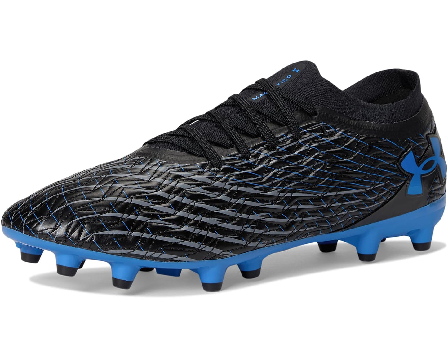 Unisex Under Armour Magnetico Pro 5 Soccer Cleats Black/Titan Gray/Blue Atlantis