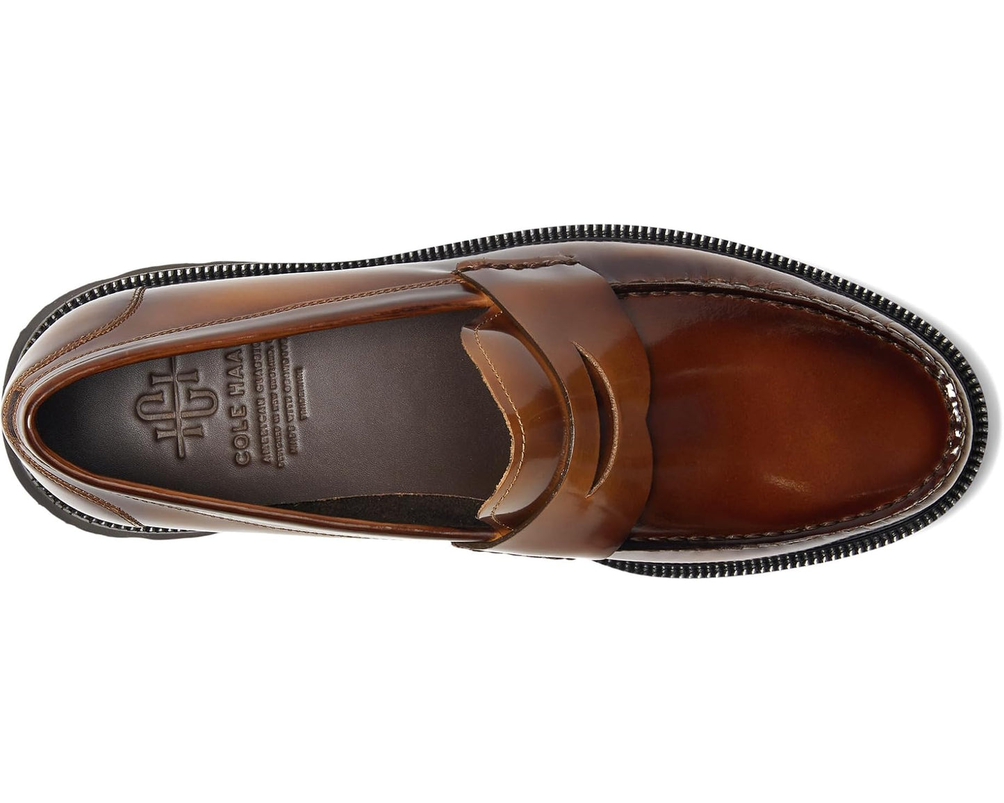 Men's Cole Haan American Classics Penny Loafers Dark Chocolate/Light Amber Brushoff/Black