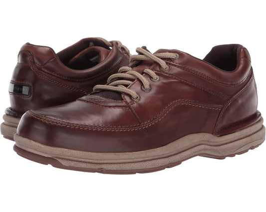 Men's Rockport World Tour Classic Walking Shoe Brown Leather