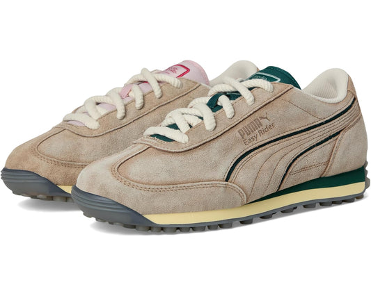 Men's PUMA Easy Rider Squid Game Shoes Alpine Snow/Dark Myrtle/Club Red