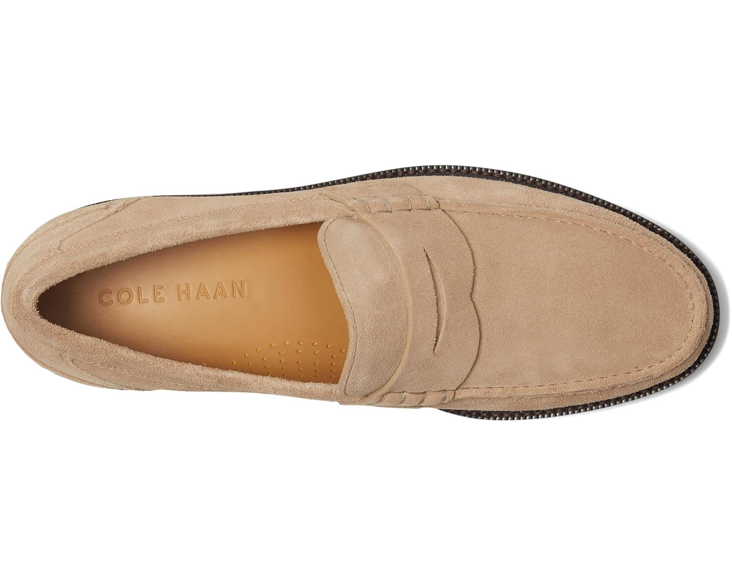 Men's Cole Haan Pinch Prep Penny Loafer Birchbeige Suede/Dark Chocolate