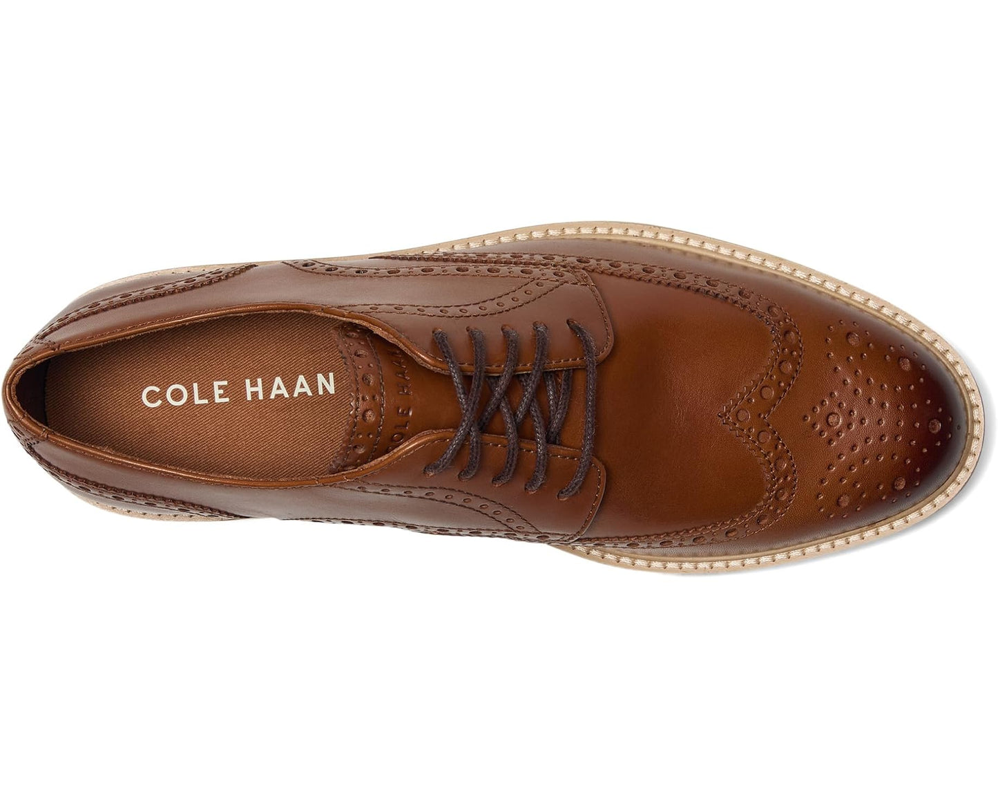 Men's Cole Haan Morse Grand Wingtip Oxfords British Tan/Ivory/Gum