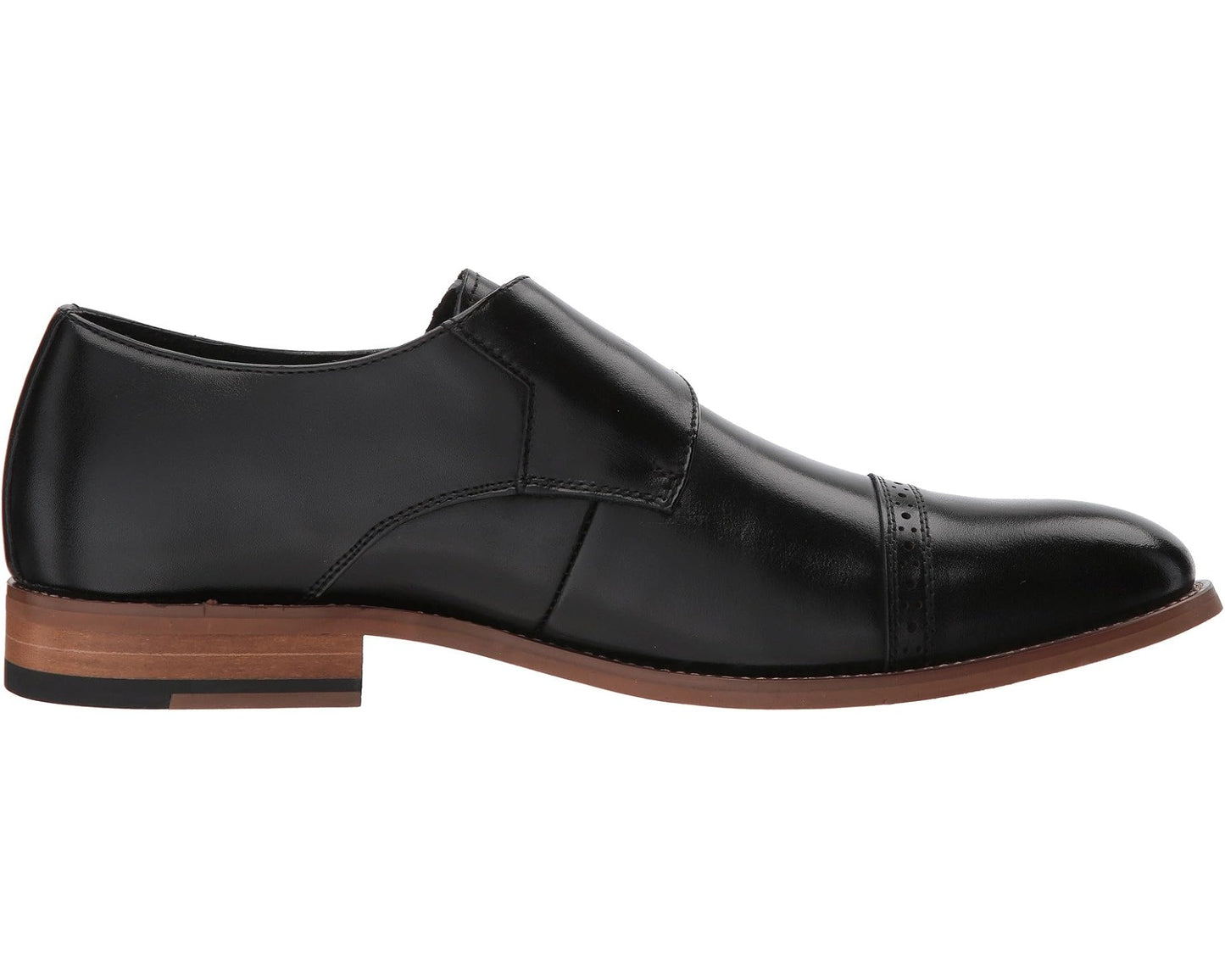 Men's Stacy Adams Desmond Cap-Toe Monk-Strap Loafer Black