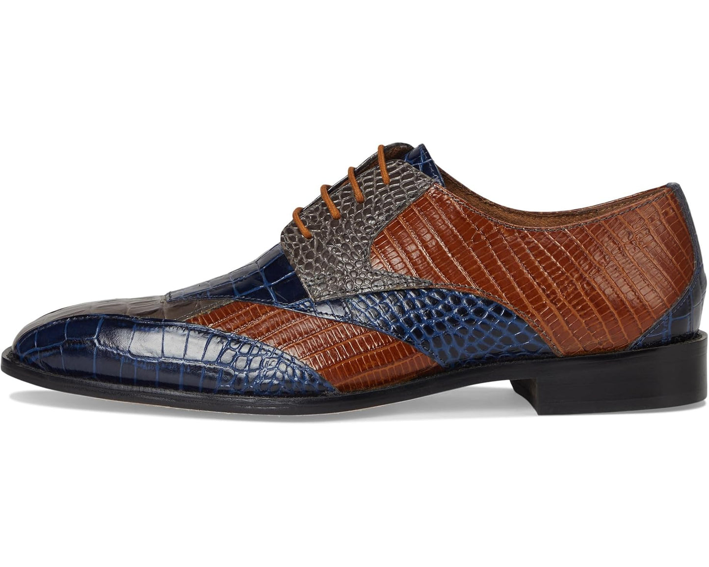 Men's Stacy Adams Tristano Bike Toe Lace-Up Gray Multi