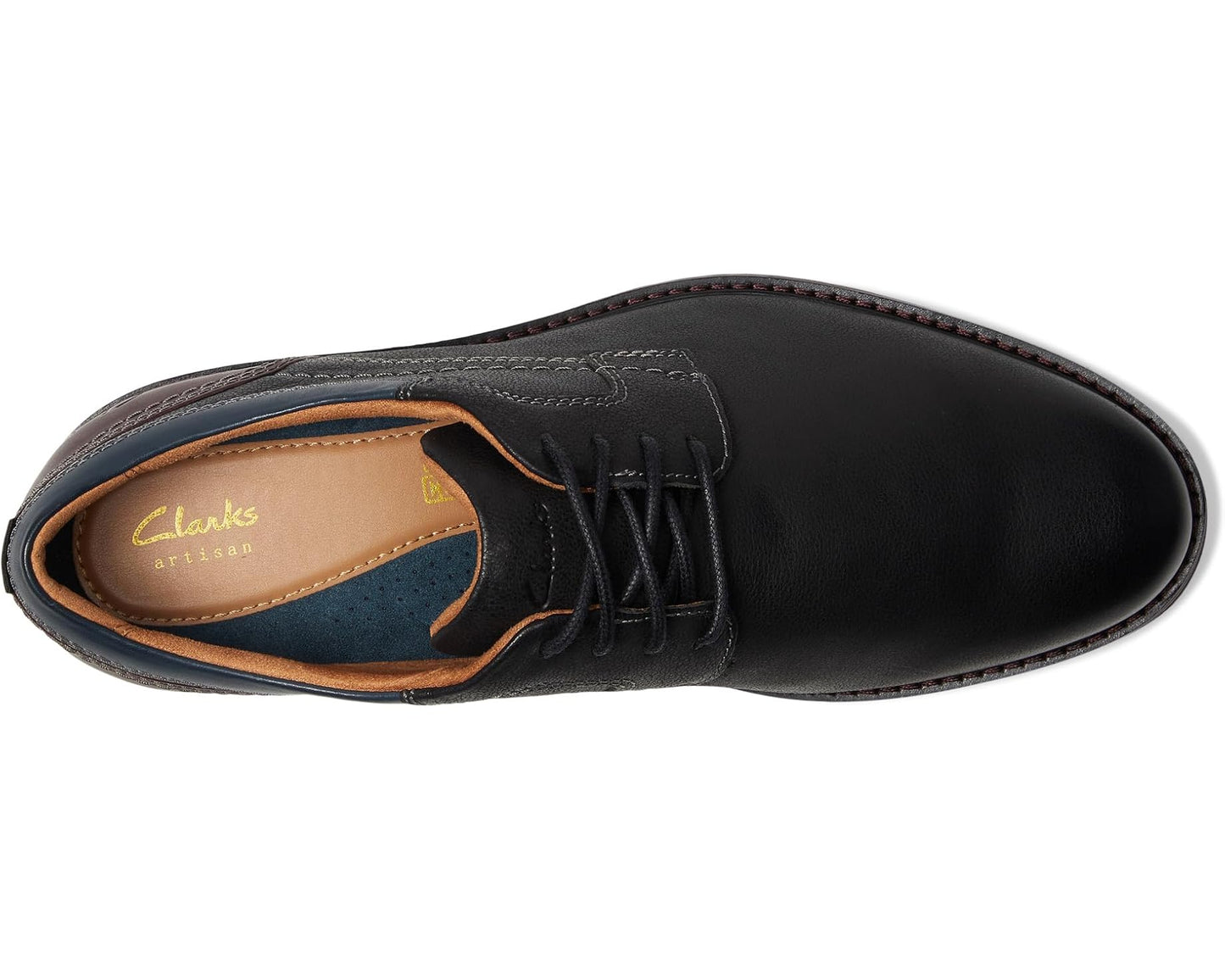 Men's Clarks Monahan Plain Black Leather