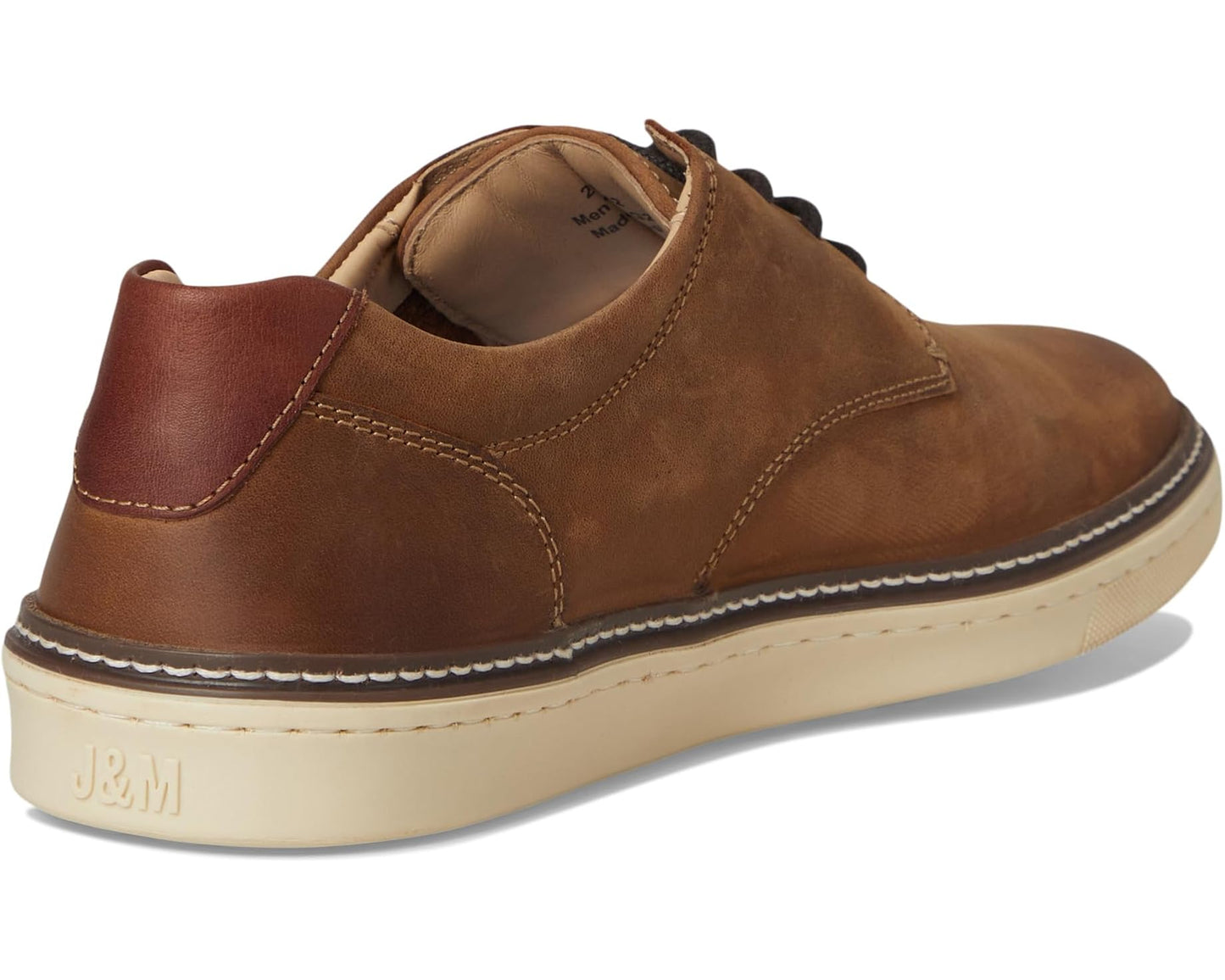 Men's Johnston & Murphy McGuffey Casual Plain Toe Sneaker Brown Oiled Full Grain