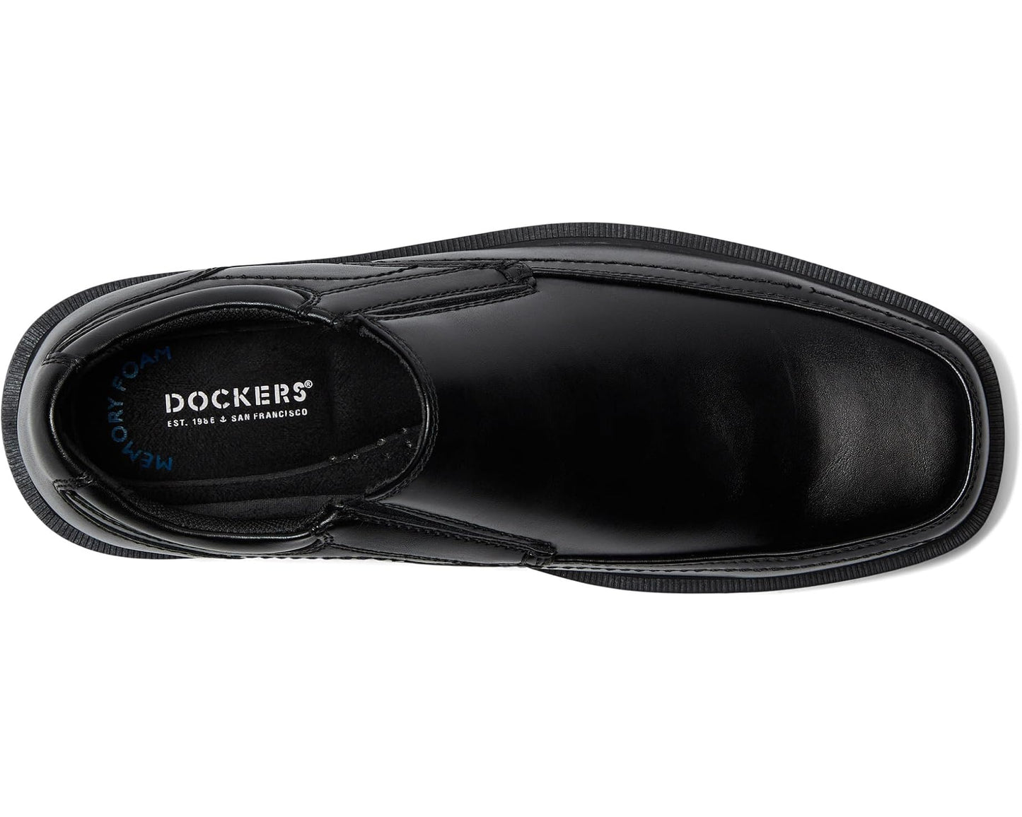 Men's Dockers Edson Moc Toe Loafer Black Polished Full Grain