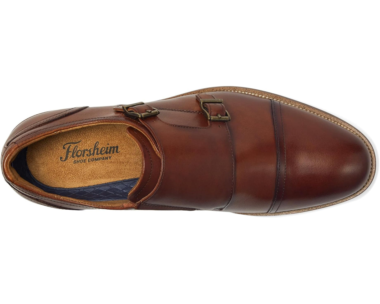 Men's Florsheim Rucci Cap Toe Double Monk Oxford Cognac