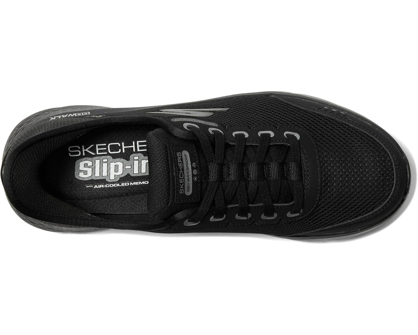 Men's SKECHERS Performance Hands Free Slip-Ins Go Walk Flex - 100% Waterproof Black/Black