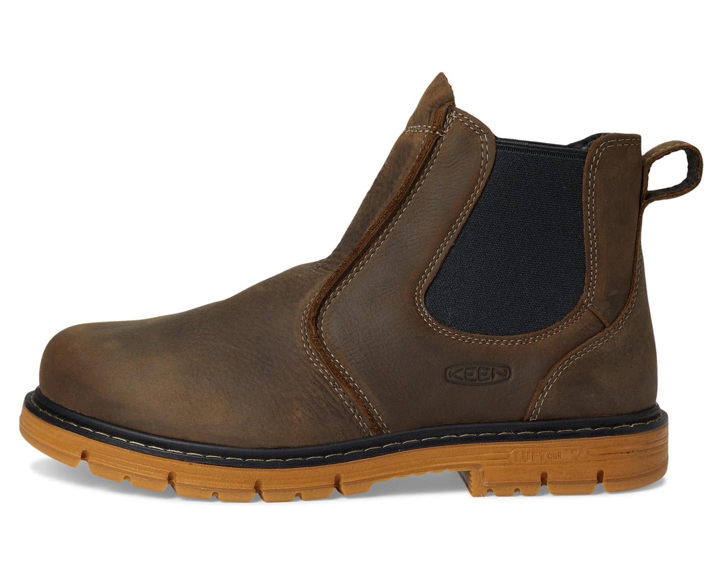 Men's KEEN Utility San Jose Pull-On Boot (Aluminum Toe) Cascade Brown/Gum