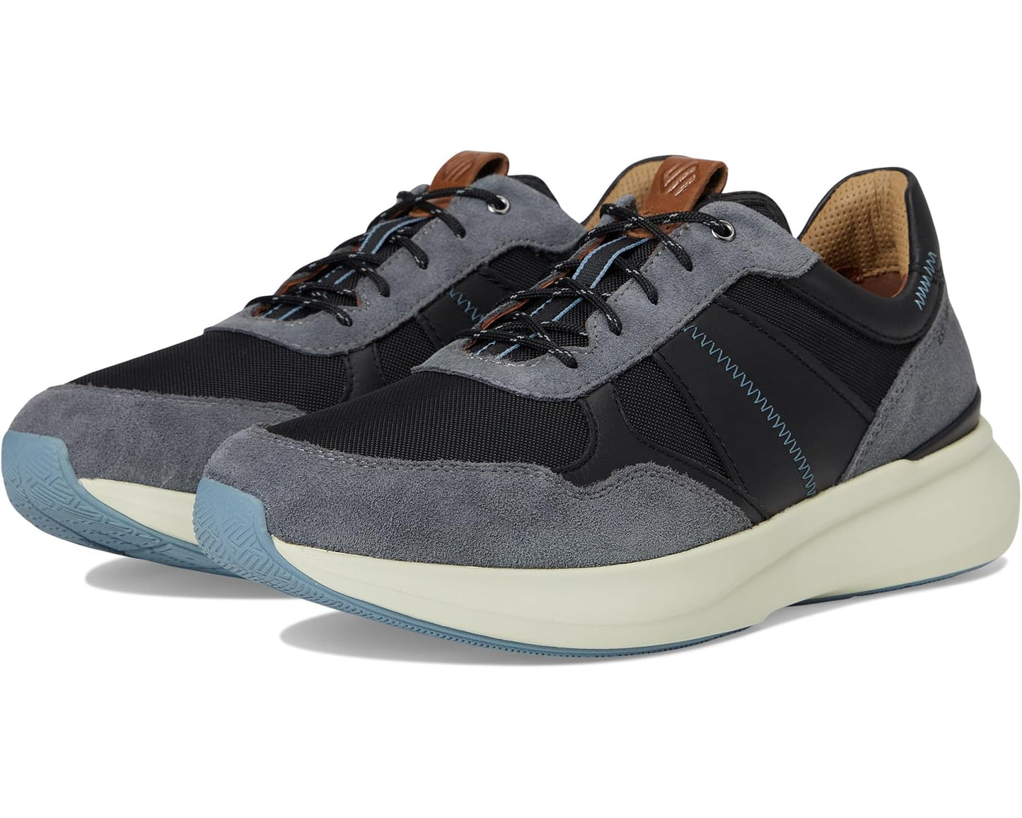 Men's Johnston & Murphy Xc Declan Jogger Gray Waterproof Suede/Black Waterproof Full Grain