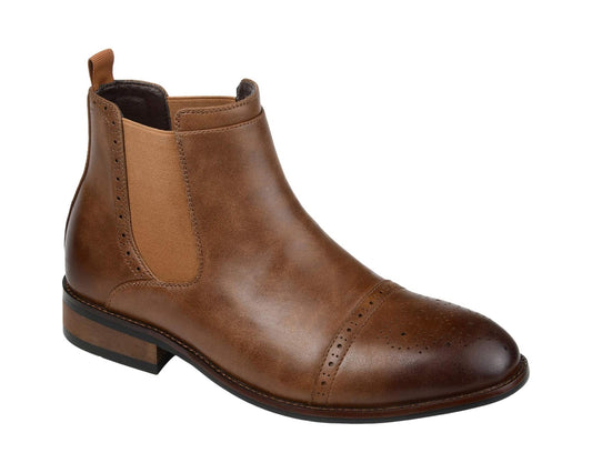 Men's Vance Co. Garrett Cap Toe Chelsea Boot Tan Man-made