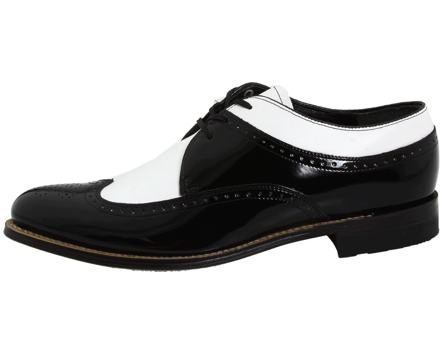 Men's Stacy Adams Dayton - Wingtip Black w/ White