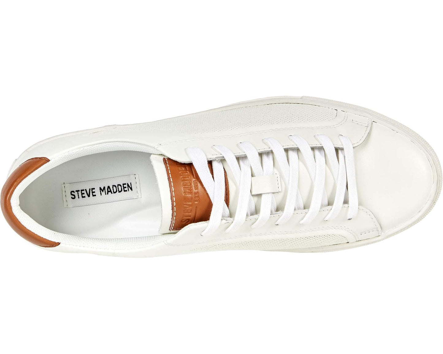 Men's Steve Madden Finneas White/Cognac Leather