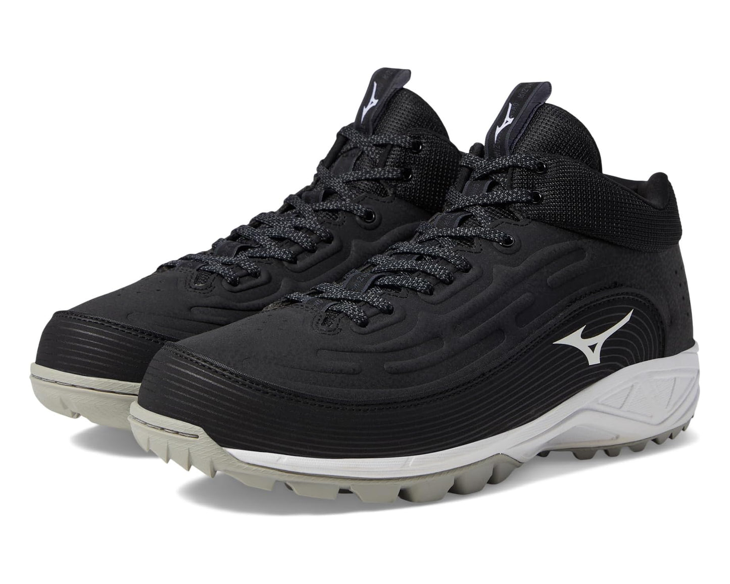 Men's Mizuno Ambition 3 BB Mid AS Baseball Cleats Black/White