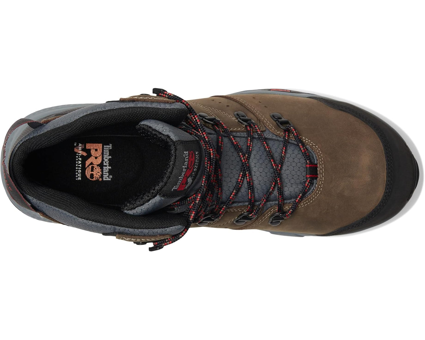 Men's Timberland PRO Switchback 6 Composite Safety Toe Puncture Resistant Waterproof Brown Turkish Coffee/Red 1