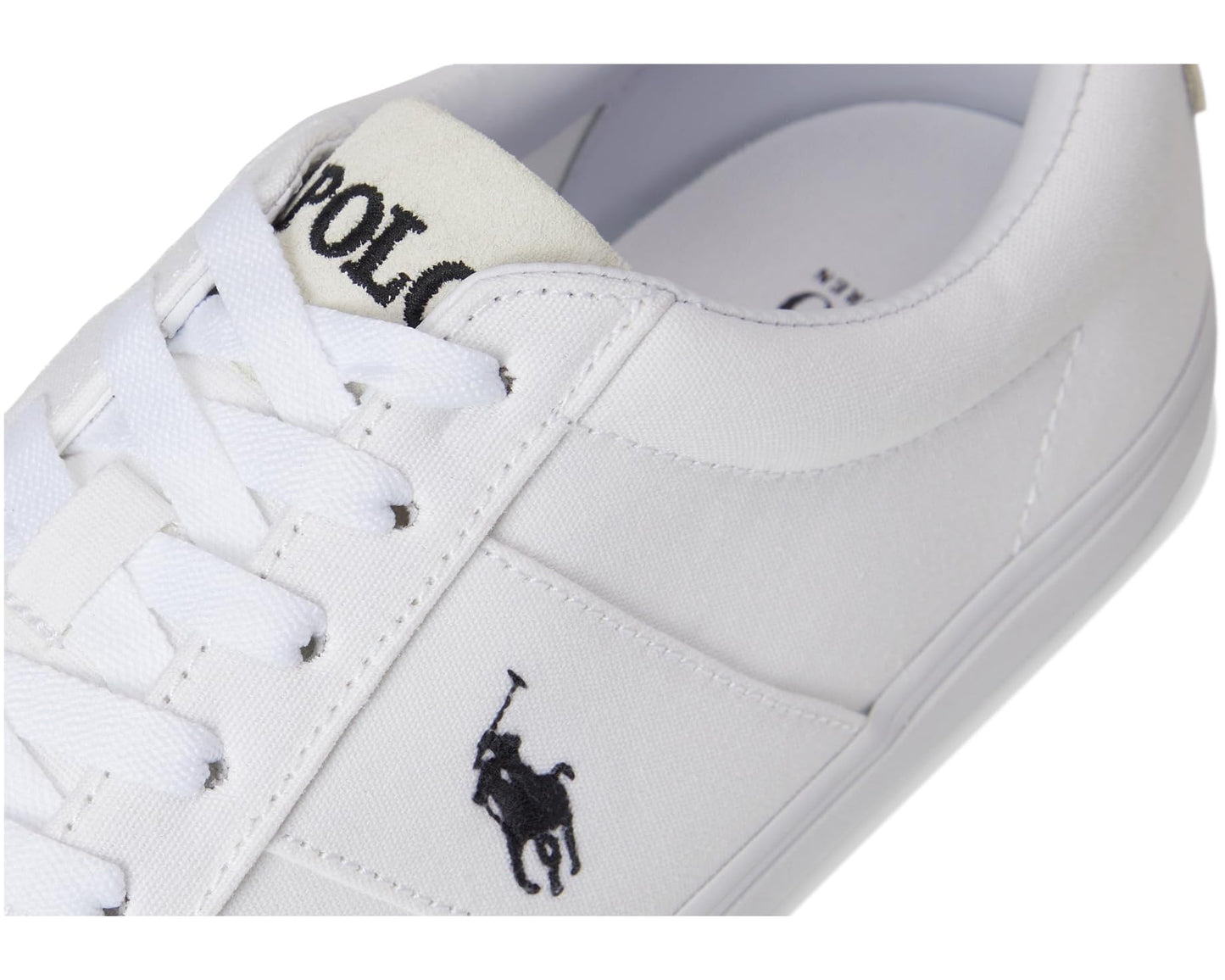 Men's Polo Ralph Lauren Sayer Canvas Low-Top Sneakers White/Black