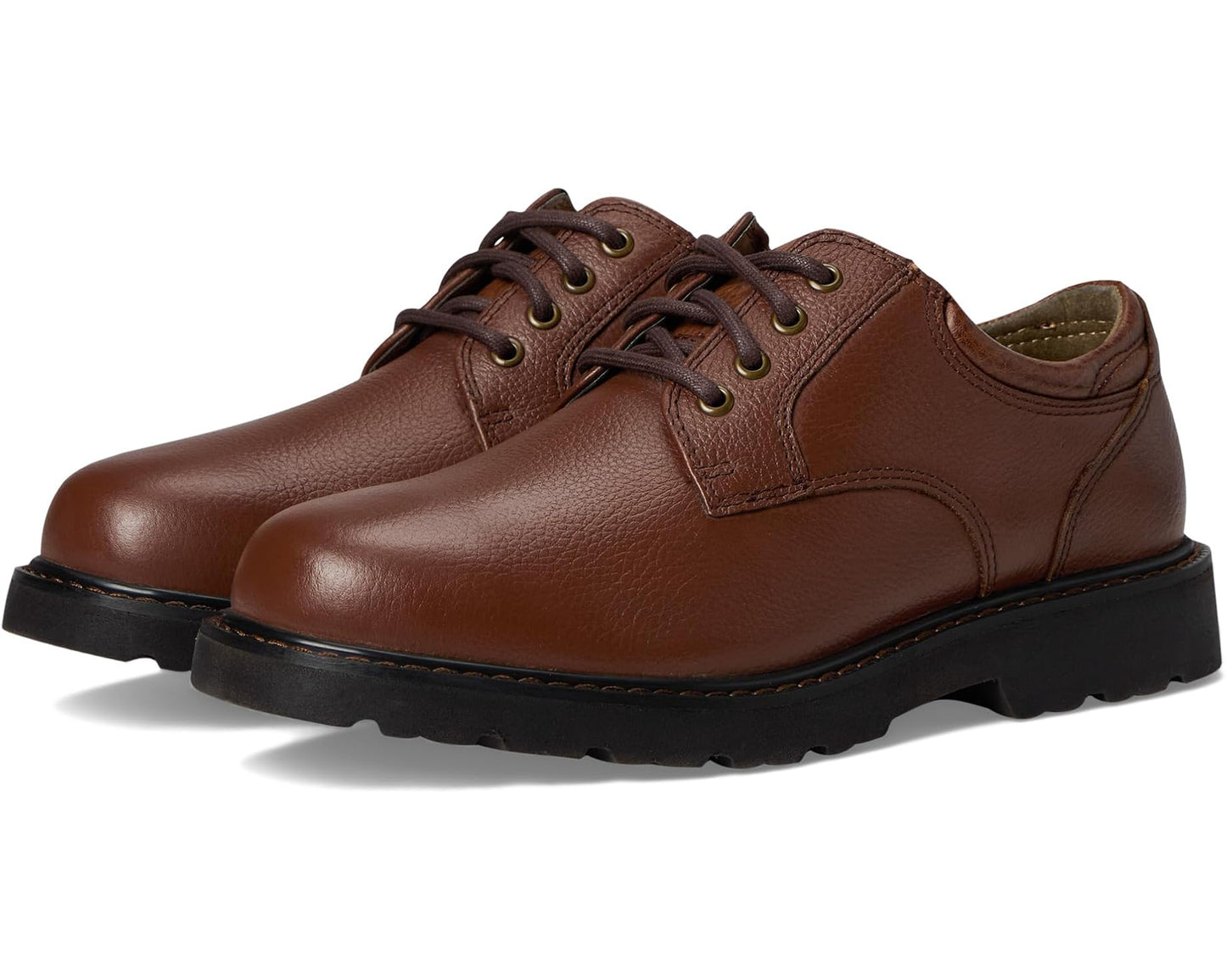 Men's Dockers Shelter Plain Toe Dark Tan Full Grain Leather