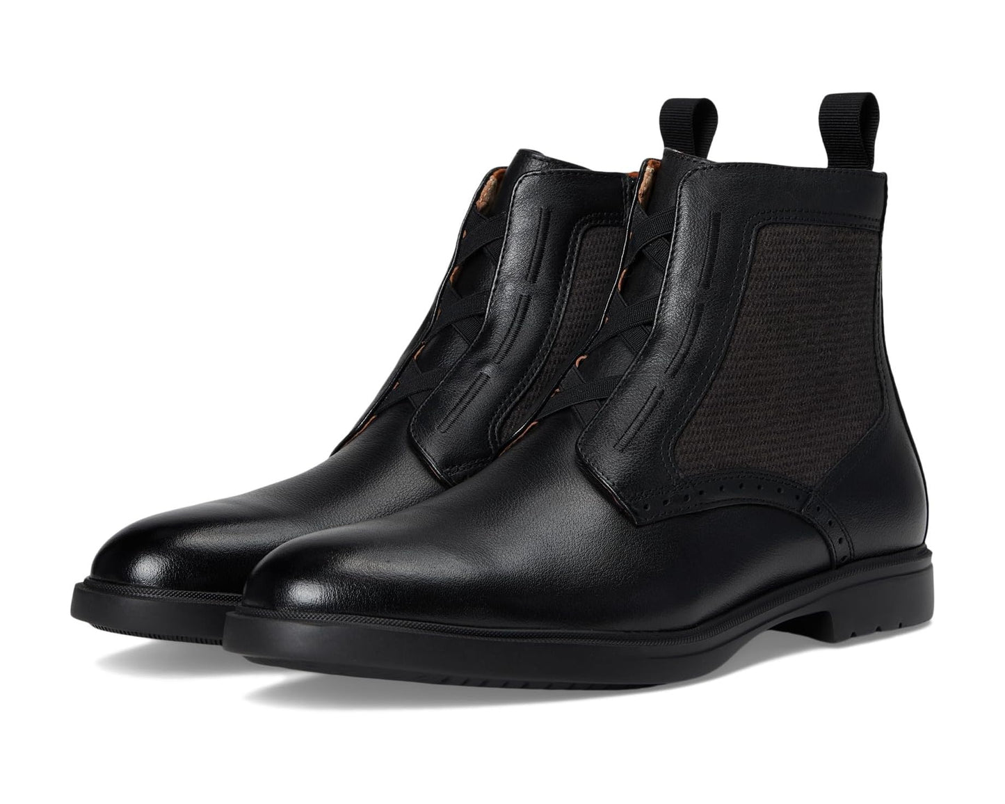 Men's Stacy Adams Thompson Elastic Lace Inside Zip Boots Black