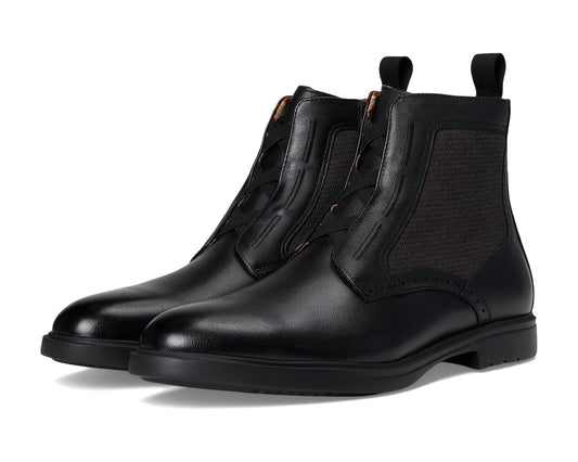 Men's Stacy Adams Thompson Elastic Lace Inside Zip Boots Black
