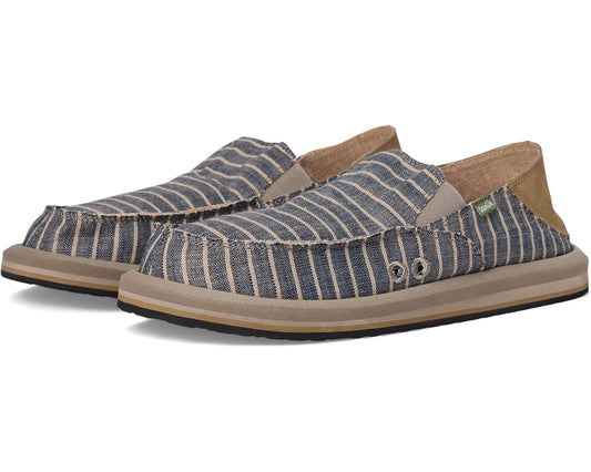 Men's Sanuk Donny Linen Navy Stripe