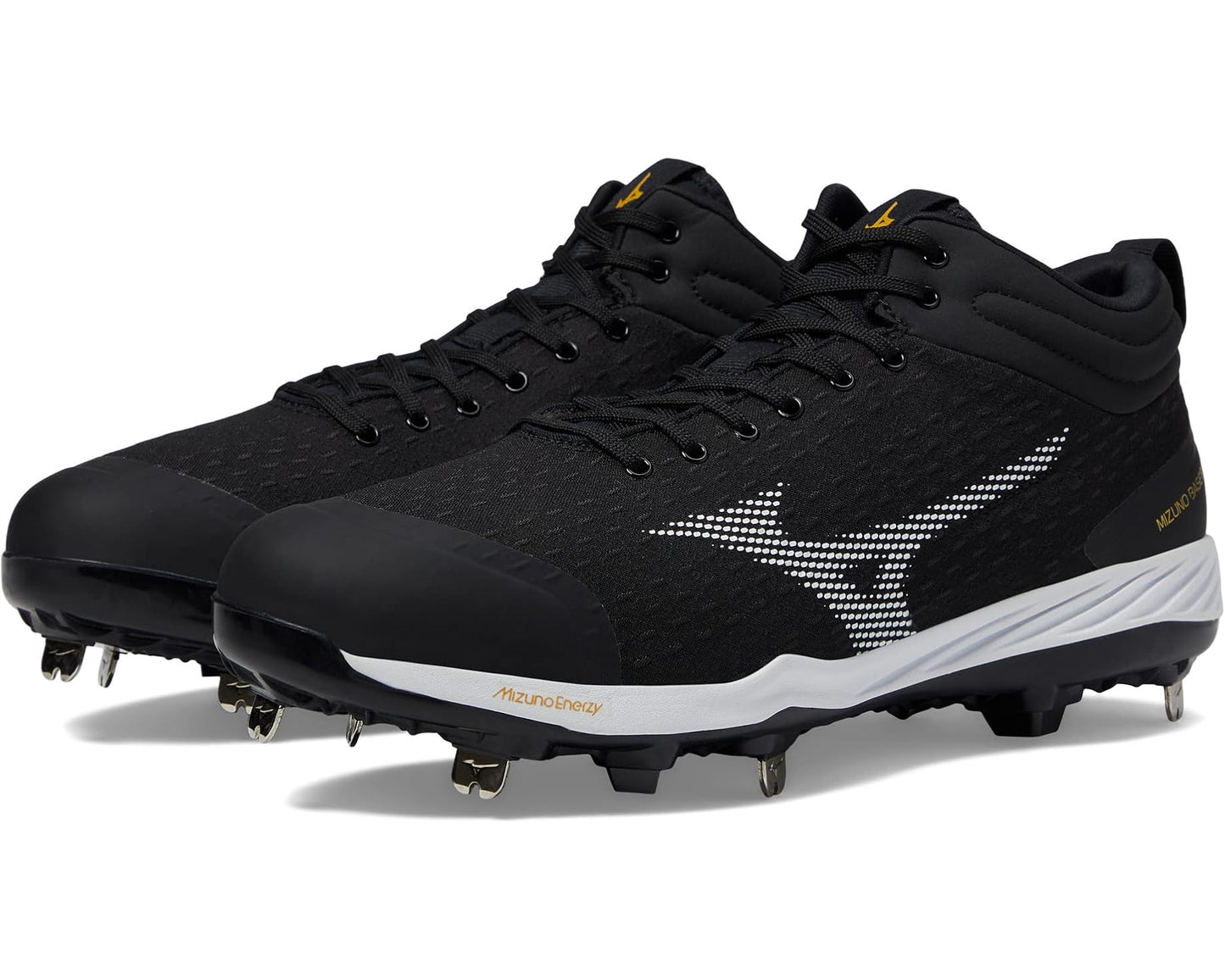 Men's Mizuno Dominant 4 Mid Baseball Cleats Black/White