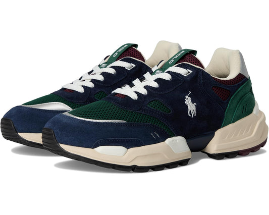 Men's Polo Ralph Lauren Jogger Suede & Mesh Sneakers Madison Ave Color-Block