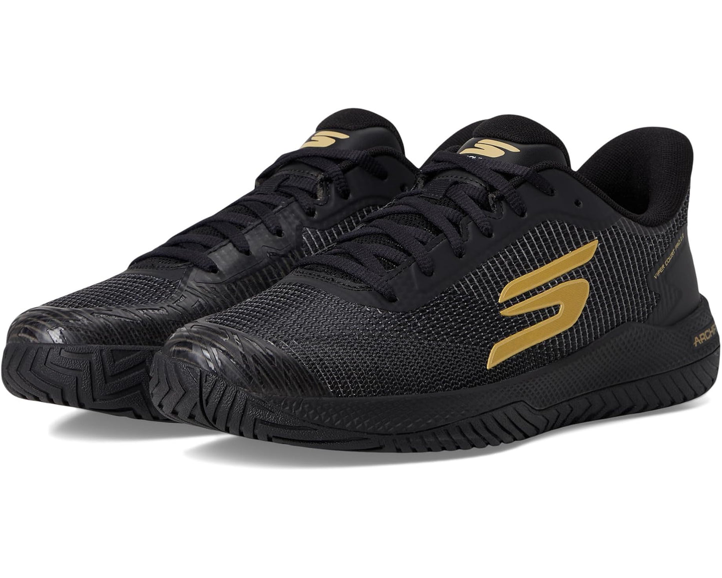 Men's SKECHERS Pickleball Viper Court Pro 2.0 Sneaker Black/Gold