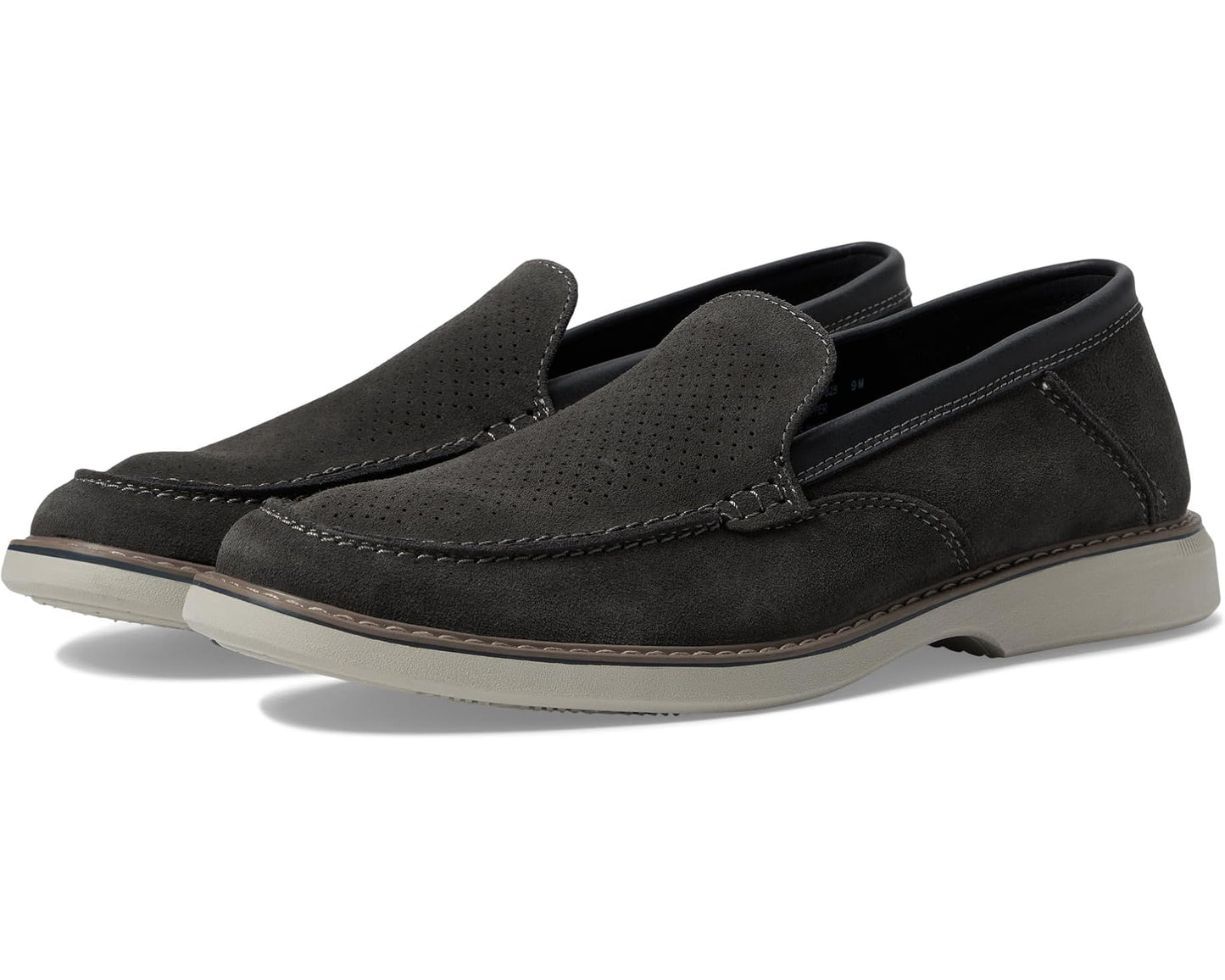 Men's Nunn Bush Otto EZ Moccasin Toe Slip-On Easy On Loafer Grey