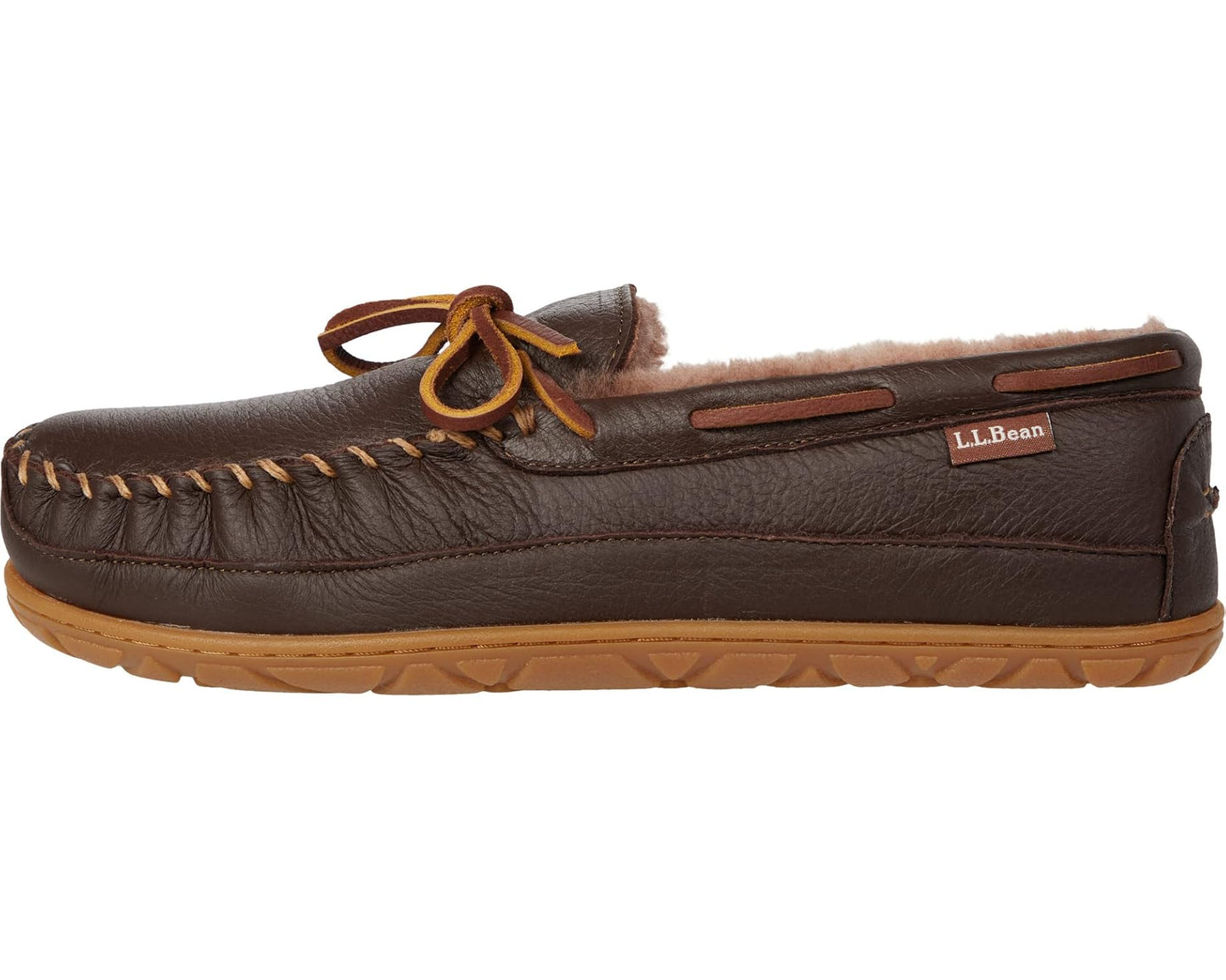 Men's L.L.Bean Wicked Good Moosehide Slipper Moccasin Chocolate