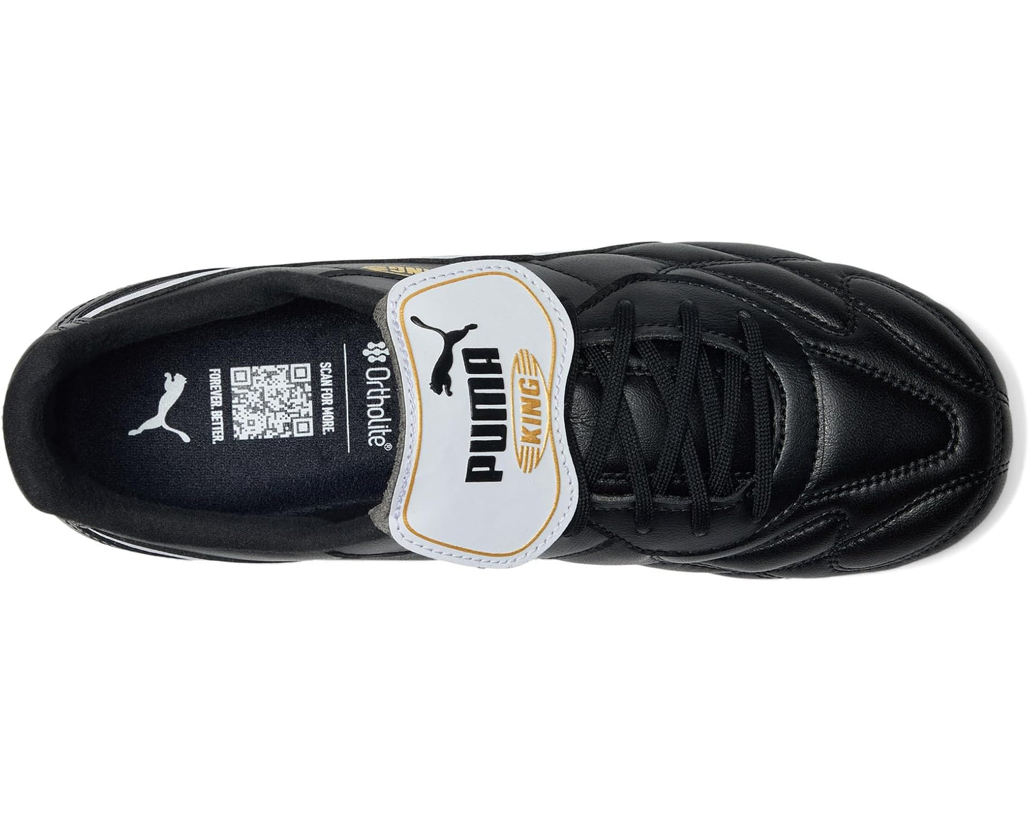 Men's PUMA King Top Firm, Artificial Ground Soccer Cleats Black/White/Gold