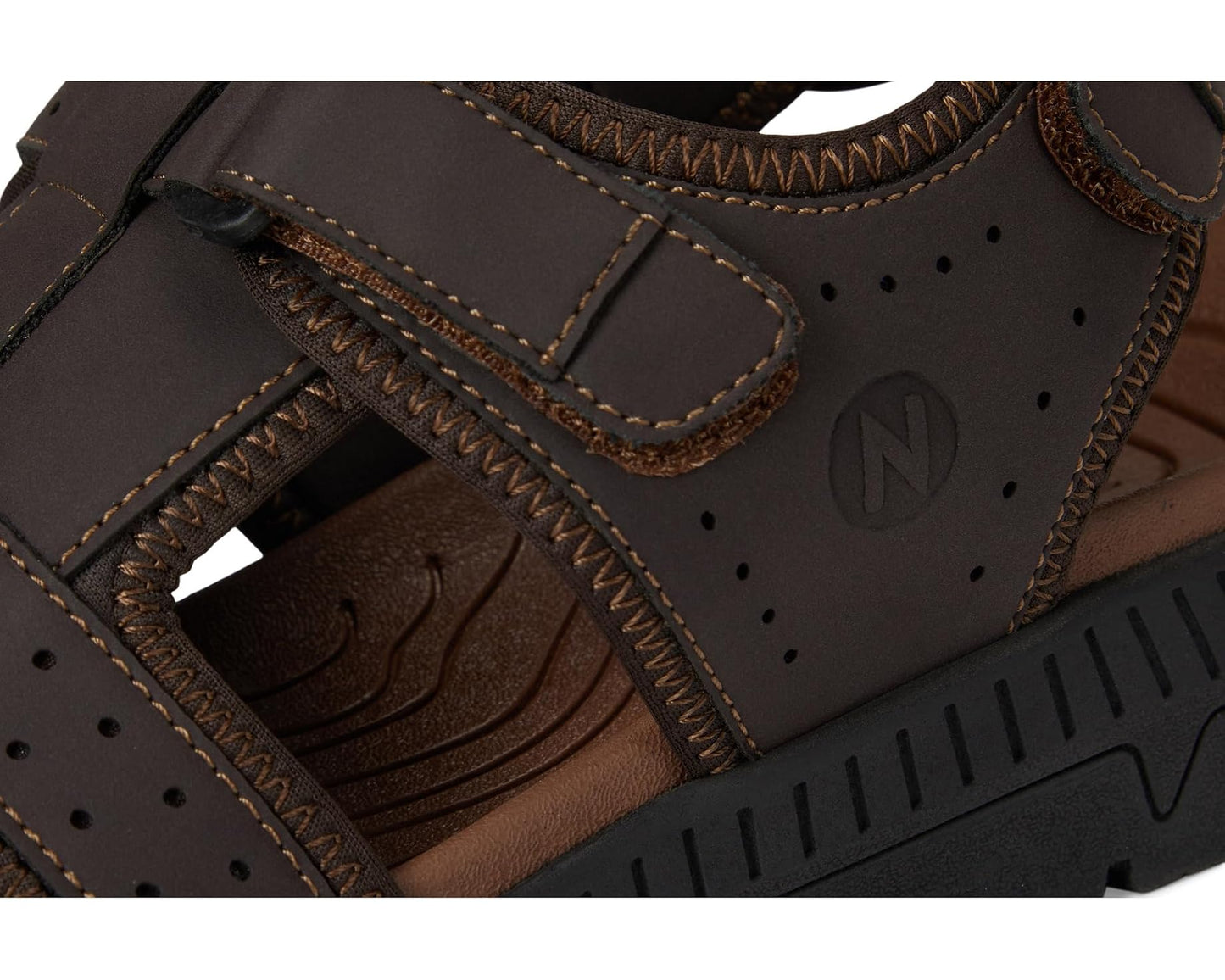 Men's Nunn Bush Lauguna Closed Toe Fisherman Sport River Lightweight Sandals Brown