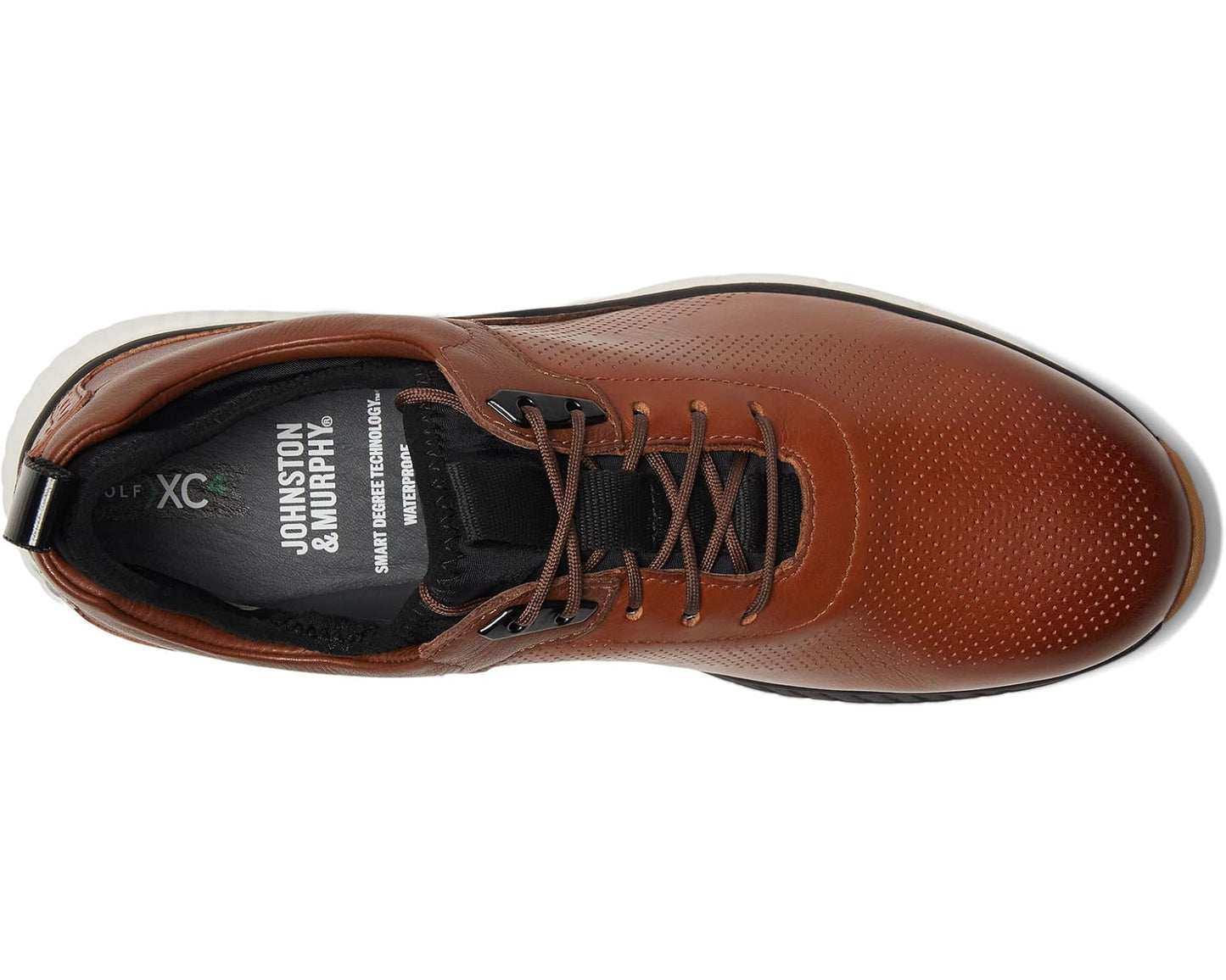 Men's Johnston & Murphy Waterproof XC4® Golf H1-Luxe Hybrid Sneaker Tan Waterproof Full Grain