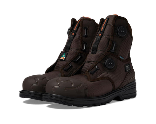 Men's Timberland PRO Magnitude BOA 8 Inch Composite Safety Toe Waterproof Puncture Resistant Brown