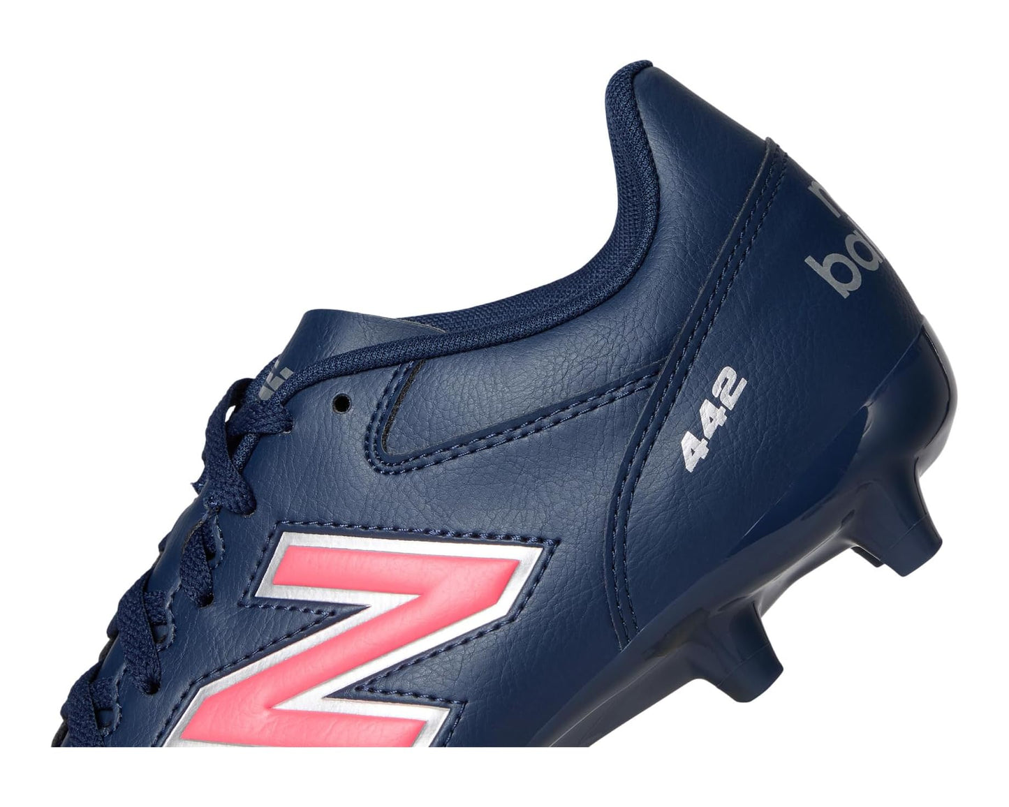 Men's New Balance 442 Academy FG V2 Soccer Cleats NB Navy/Silver/Energy Red