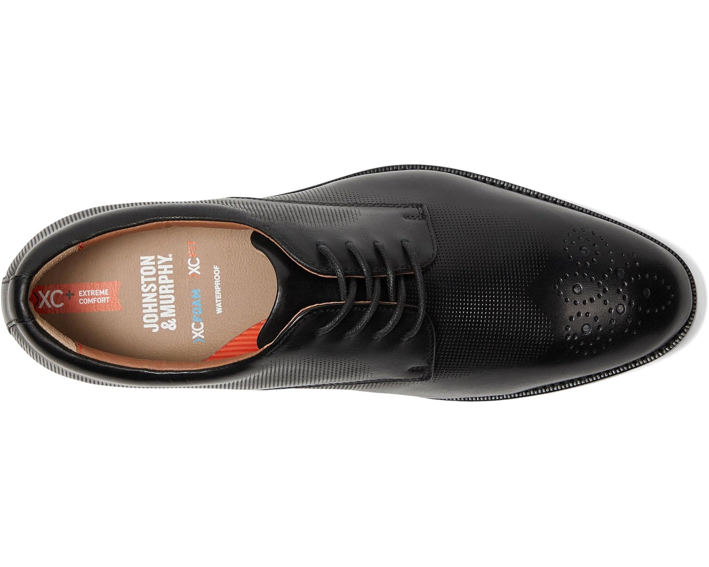 Men's Johnston & Murphy Xc Copley Wingtip Black Waterproof Embossed Full Grain
