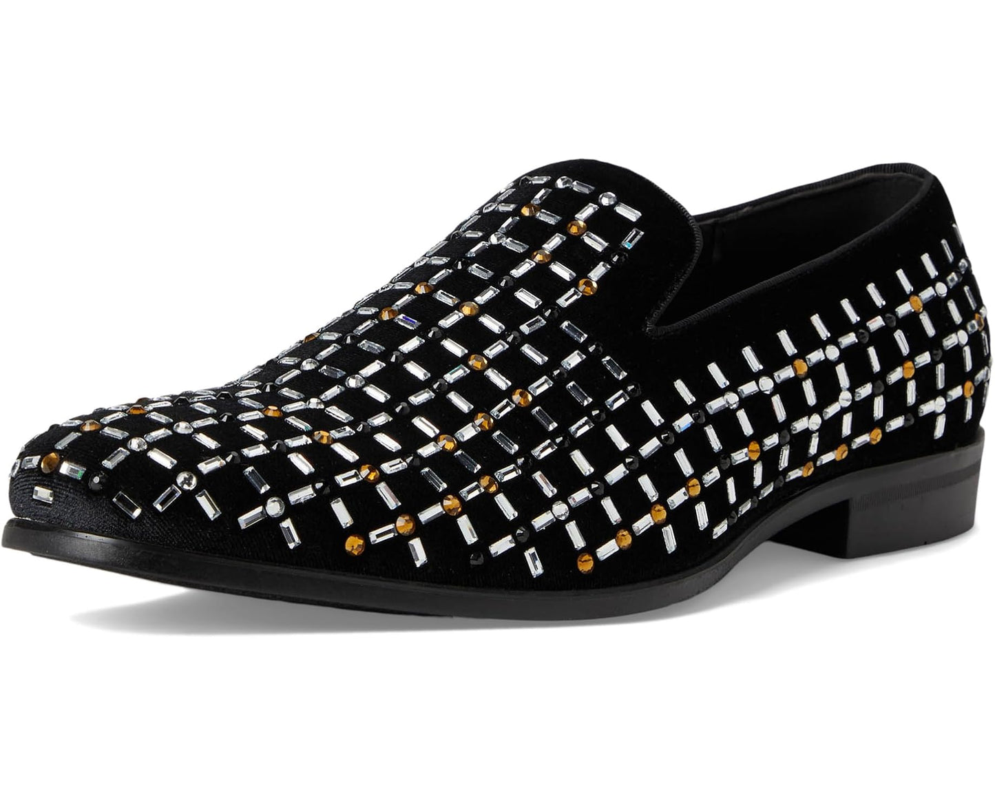 Men's Stacy Adams Stallford Rhinestone Slip-On Black Multi