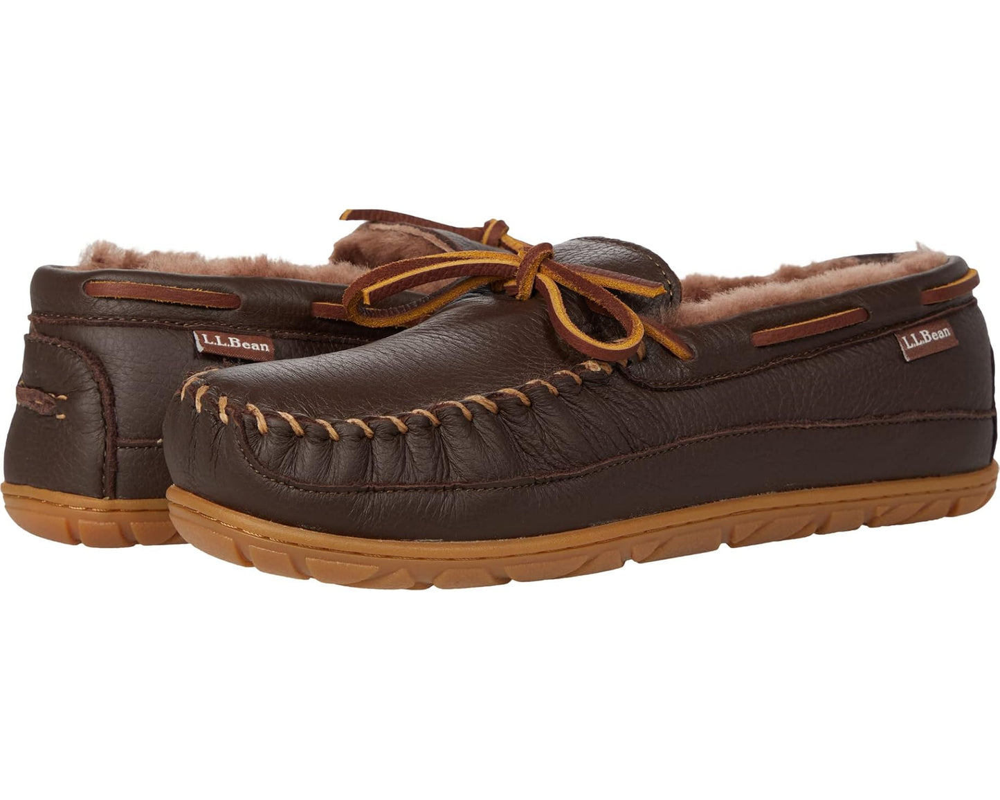 Men's L.L.Bean Wicked Good Moosehide Slipper Moccasin Chocolate