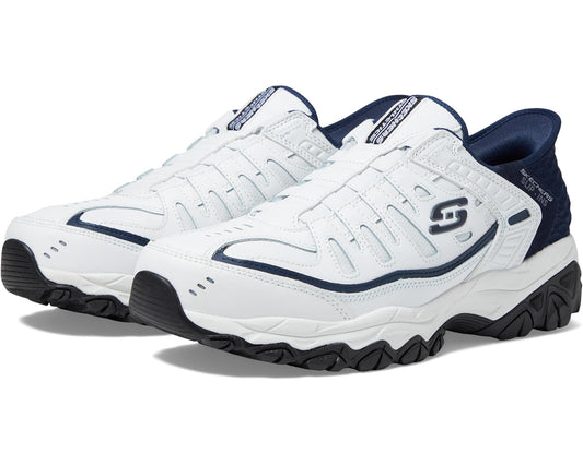 Men's SKECHERS Afterburn M. Fit Grill Captain Hands Free Slip-Ins White/Navy