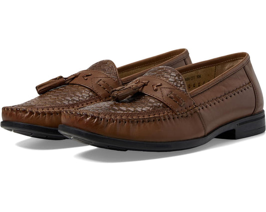 Men's Nunn Bush Strafford Woven Moc Toe Loafer Cognac