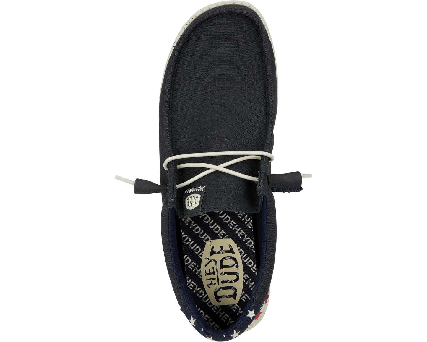 Men's Hey Dude Wally Americana Slip-On Casual Shoes Navy White