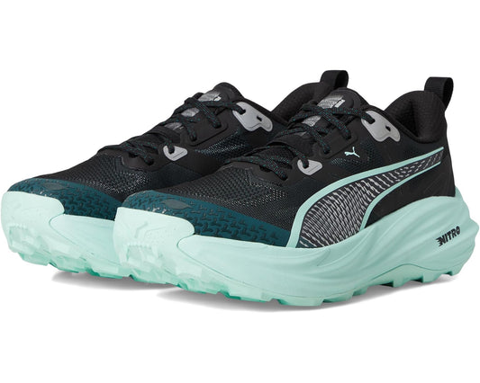 Men's PUMA Voyage Nitro Trail Running Shoes Green Terrain/Mint Melt