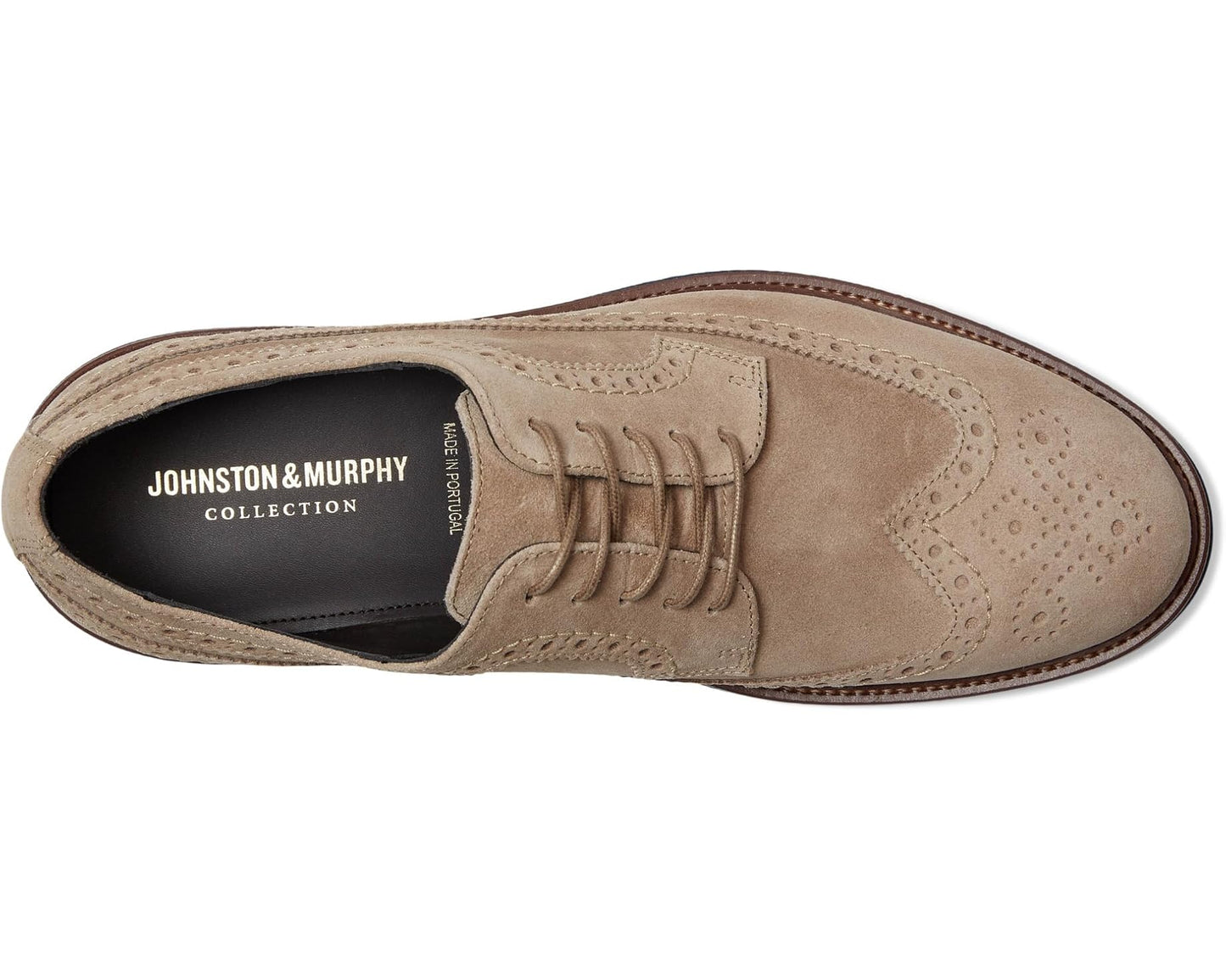 Men's Johnston & Murphy Collection Jenson Longwing Taupe Italian Suede 1