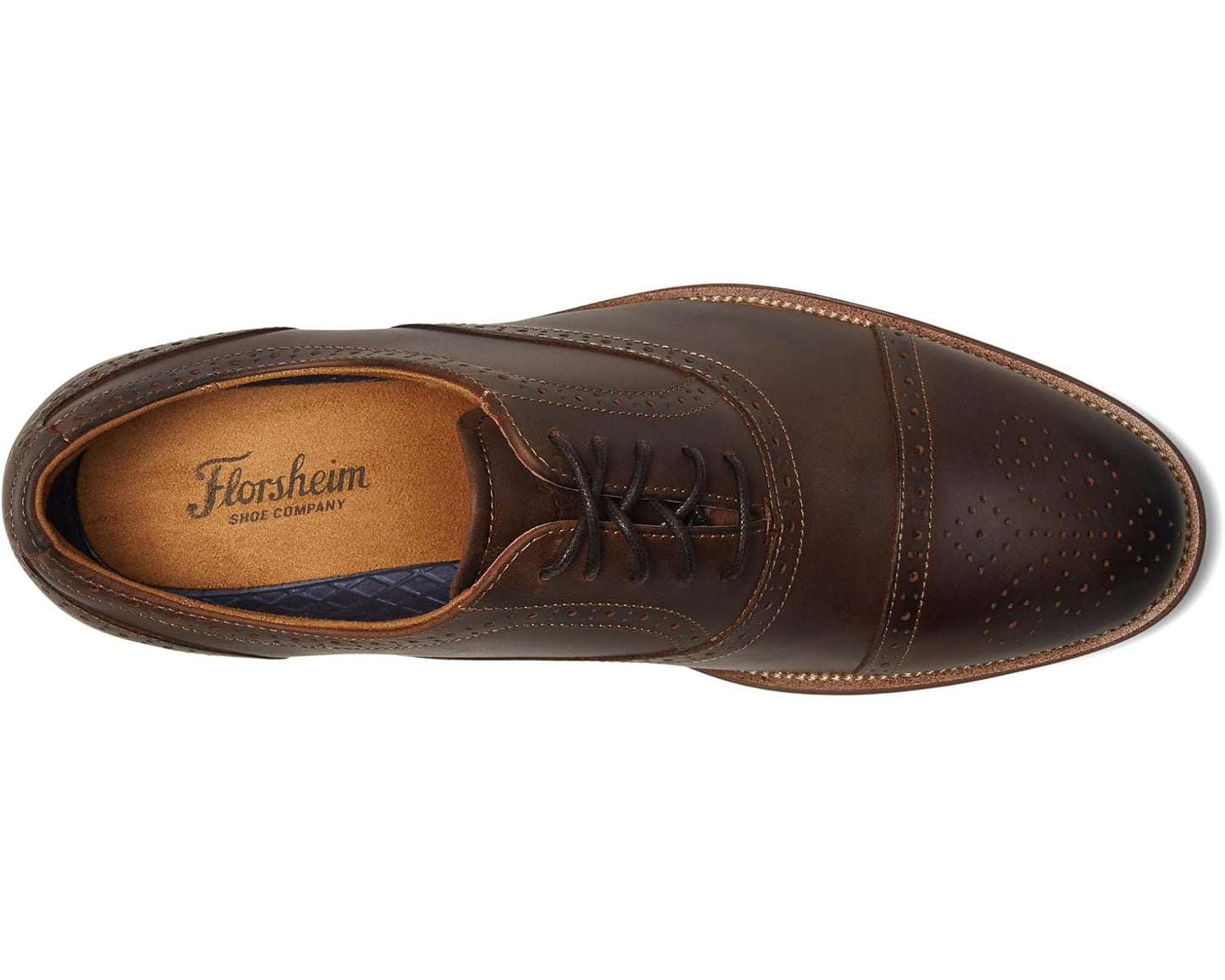 Men's Florsheim Rucci Cap Toe Bal Oxford Brown Crazy Horse