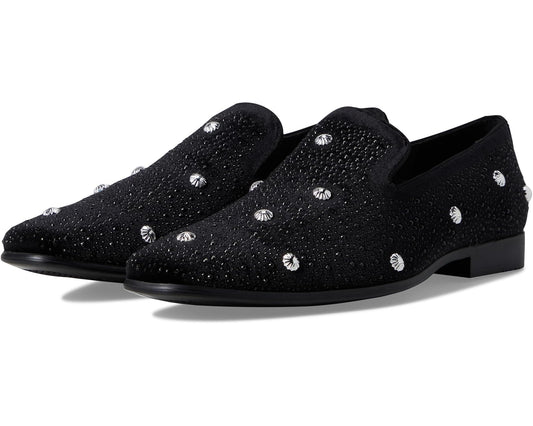 Men's Stacy Adams Spangle Rhinestone Slip-On Black/Silver