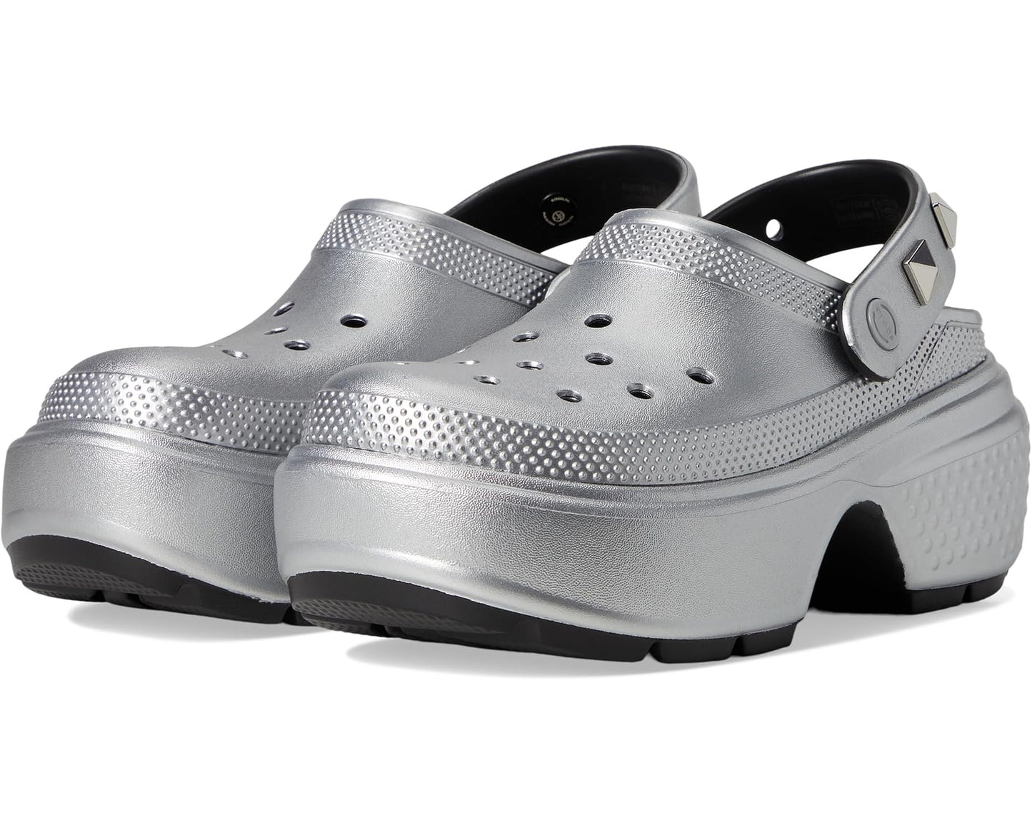 Unisex Crocs Stomp Clogs Silver