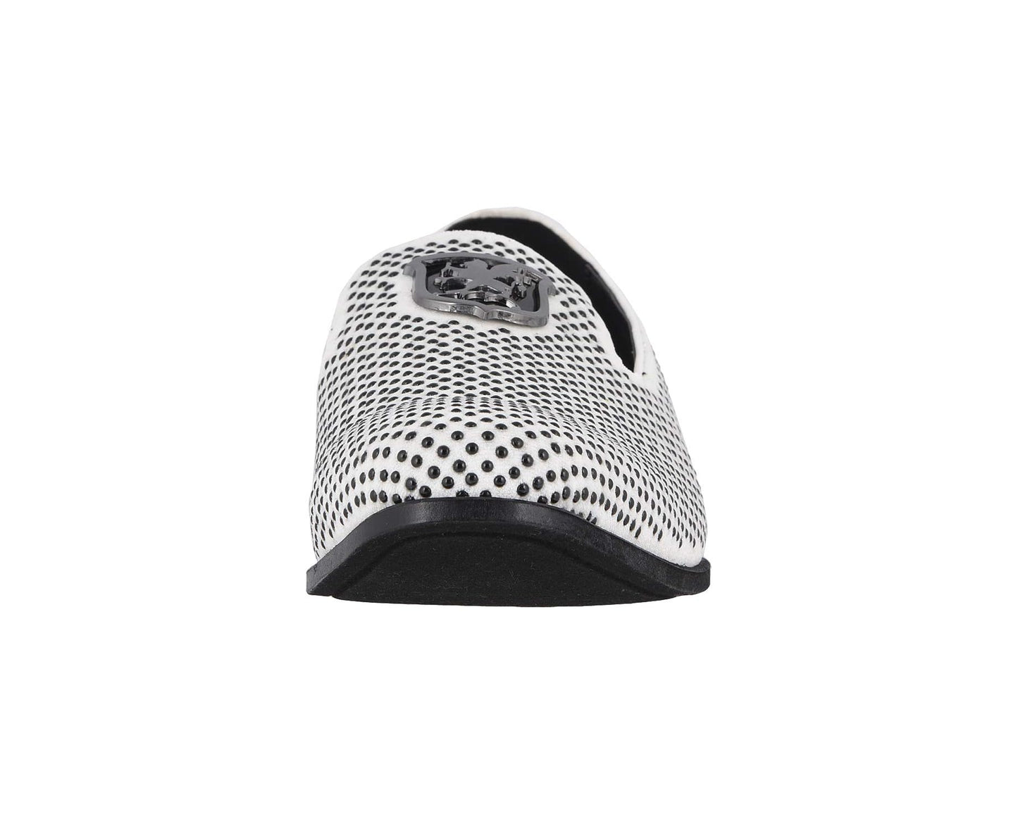 Men's Stacy Adams Swagger Studded Ornament Loafer Black/White